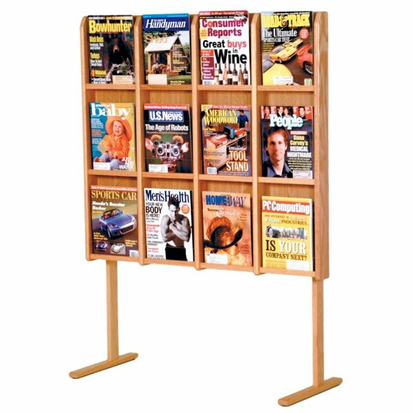 Vertex Divulge 12 Magazine Floor Display - Light Oak VE3964450